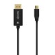 AISENS Cable Conversor Aluminio USB-C a Displayport 8K@60Hz, USB-C/M-DP/M, Negro, 0.8M